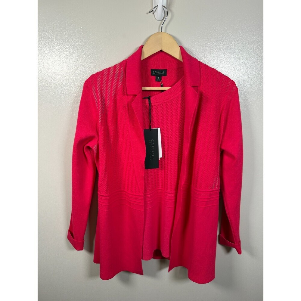 Carlisle Collection Cardigan Sweater Set Size Small Medium Pink Picadilly
